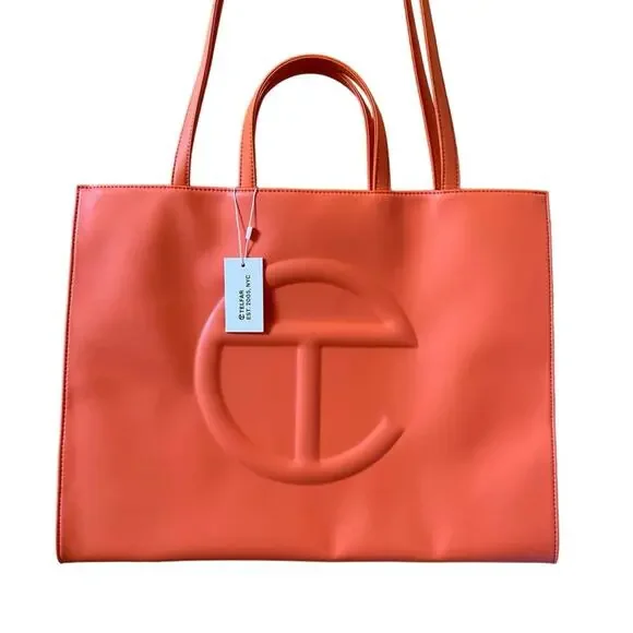 Telfar Large Orange Shopping Tote Bag NEW NWT - Picture 2 of 8